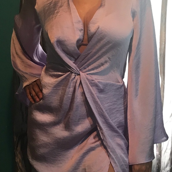 Lavender satin dress - Picture 2 of 3